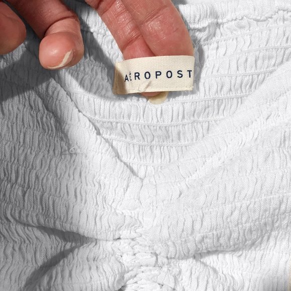 Aeropostale Womens White Drawstring-Front Cropped Top (Size - see pictures) - Picture 5 of 6
